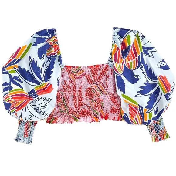 FARM Rio Mixed Color Birds Crop Top - Picture 3 of 15